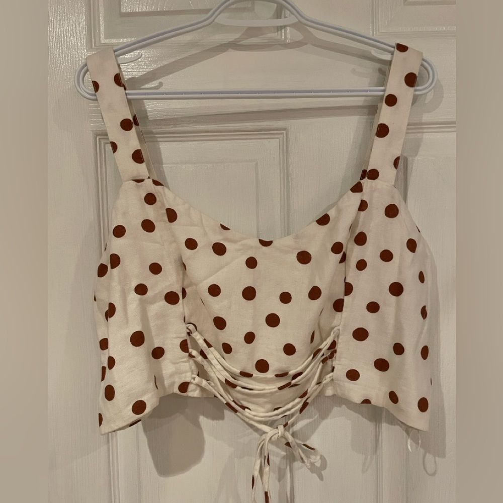 NWOT Abercrombie & Fitch polka dot crop top